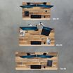 Overhead view of all sizes of Electric Standing Desk with ComfortEdge in Reclaimed Wood